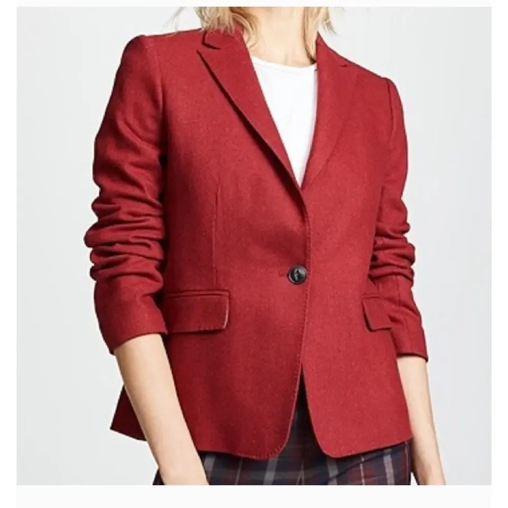 Rag & Bone Wool Melange Blazer 8 Red Jacket Quiet Money Old Luxury Academia Prep